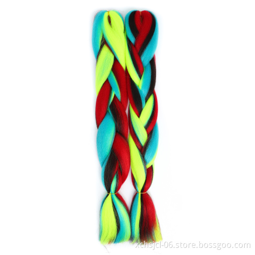 Wholesale Braiding Hair Mix Rainbow Braids Synthetic Jumbo Braids Hair Extension for Women